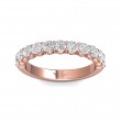 FlyerFit® 18K Pink Gold Shared Prong Wedding Band