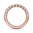 FlyerFit® 18K Pink Gold Shared Prong Wedding Band