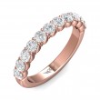 FlyerFit® 18K Pink Gold Shared Prong Wedding Band