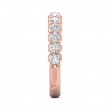 FlyerFit® 14K Pink Gold Shared Prong Wedding Band