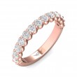 FlyerFit® 14K Pink Gold Shared Prong Wedding Band