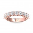 FlyerFit® 18K Pink Gold Shared Prong Wedding Band