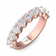 FlyerFit® 18K Pink Gold Shared Prong Wedding Band