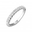 FlyerFit® 18K White Gold Shared Prong Wedding Band