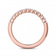 FlyerFit® 14K Pink Gold Shared Prong Wedding Band