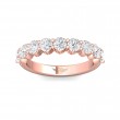 FlyerFit® 14K Pink Gold Shared Prong Wedding Band