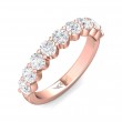 FlyerFit® 14K Pink Gold Shared Prong Wedding Band