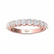 FlyerFit® 14K Pink Gold Shared Prong Wedding Band