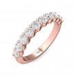 FlyerFit® 14K Pink Gold Shared Prong Wedding Band