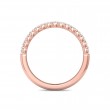 FlyerFit® 14K Pink Gold Shared Prong Wedding Band