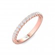 FlyerFit® 14K Pink Gold Shared Prong Wedding Band