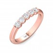 FlyerFit® 14K Pink Gold Shared Prong Wedding Band