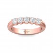 FlyerFit® 14K Pink Gold Shared Prong Wedding Band