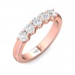 FlyerFit® 14K Pink Gold Shared Prong Wedding Band