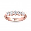 FlyerFit® 14K Pink Gold Shared Prong Wedding Band