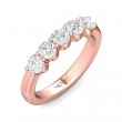 FlyerFit® 14K Pink Gold Shared Prong Wedding Band