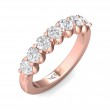 FlyerFit® 18K Pink Gold Shared Prong Wedding Band