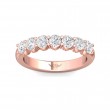 FlyerFit® 14K Pink Gold Shared Prong Wedding Band