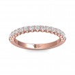 FlyerFit® 18K Pink Gold Shared Prong Wedding Band