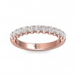 FlyerFit® 18K Pink Gold Shared Prong Wedding Band