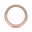 FlyerFit® 14K Pink Gold Shared Prong Wedding Band