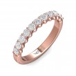 FlyerFit® 14K Pink Gold Shared Prong Wedding Band