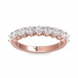 FlyerFit® 14K Pink Gold Shared Prong Wedding Band