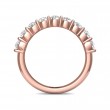 FlyerFit® 14K Pink Gold Shared Prong Wedding Band