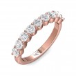 FlyerFit® 14K Pink Gold Shared Prong Wedding Band