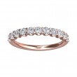 FlyerFit® 18K Pink Gold Shared Prong Wedding Band