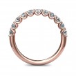 FlyerFit® 18K Pink Gold Shared Prong Wedding Band