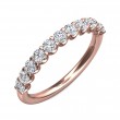 FlyerFit® 18K Pink Gold Shared Prong Wedding Band