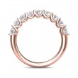 FlyerFit® 18K Pink Gold Shared Prong Wedding Band