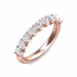 FlyerFit® 18K Pink Gold Shared Prong Wedding Band