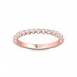 FlyerFit® 14K Pink Gold Shared Prong Wedding Band