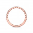 FlyerFit® 14K Pink Gold Shared Prong Wedding Band