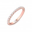 FlyerFit® 14K Pink Gold Shared Prong Wedding Band