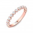 FlyerFit® 14K Pink Gold Shared Prong Wedding Band