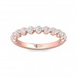 FlyerFit® 18K Pink Gold Shared Prong Wedding Band