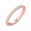 FlyerFit® 18K Pink Gold Micropave Cutdown Wedding Band