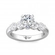 FlyerFit® Platinum Channel and Shared Prong Engagement Ring