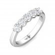 FlyerFit® 14K White Gold Shared Prong Wedding Band