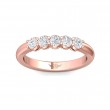 FlyerFit® 18K Pink Gold Shared Prong Wedding Band