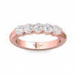 FlyerFit® 14K Pink Gold Shared Prong Wedding Band