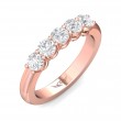 FlyerFit® 14K Pink Gold Shared Prong Wedding Band