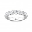 FlyerFit® Platinum Shared Prong Wedding Band