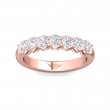 FlyerFit® 14K Pink Gold Shared Prong Wedding Band