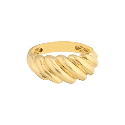 14K Yellow Gold Croissant Twist Ring