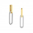 14K Yellow and White Gold Convertible Paperclip Earrings