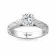 FlyerFit® 18K White Gold Vintage Engagement Ring